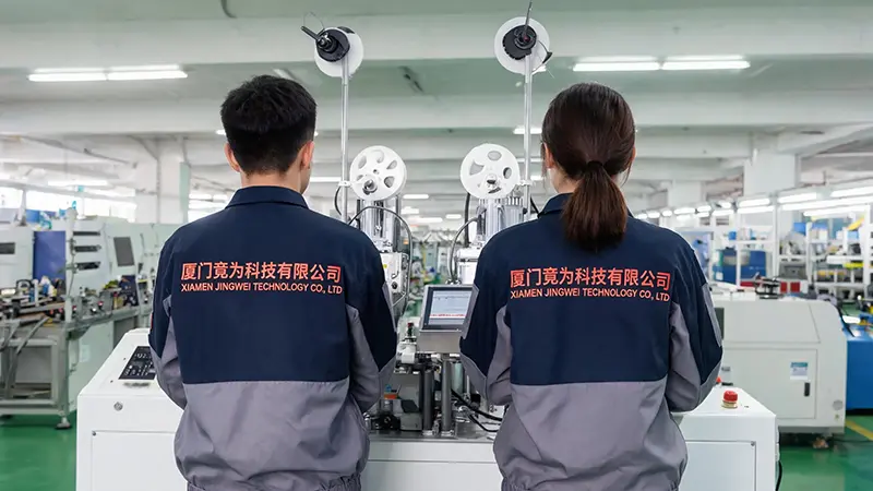 Společnost Xiamen Jingwei Technology zvyšuje efektivitu výroby pomocí nového automatického krimpovacího stroje