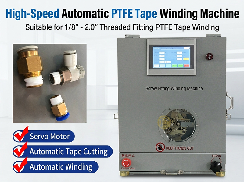 Automatický stroj na omotávání PTFE páskou WPM-1308
