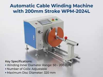 Automatický navíjecí stroj s uspořádáním kabelů WPM-2024L
