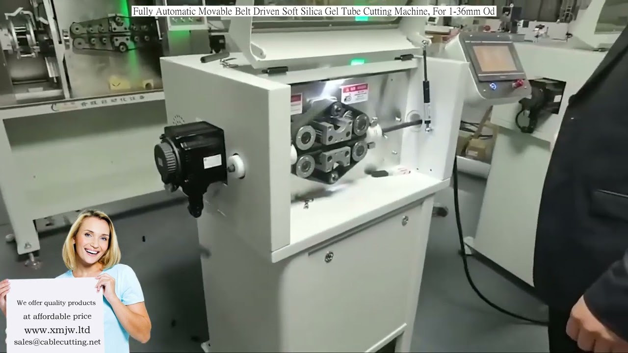 Plně automatický pohyblivý stroj na řezání silikonových hadiček s pásovým pohonem, průměr 1–36 mm