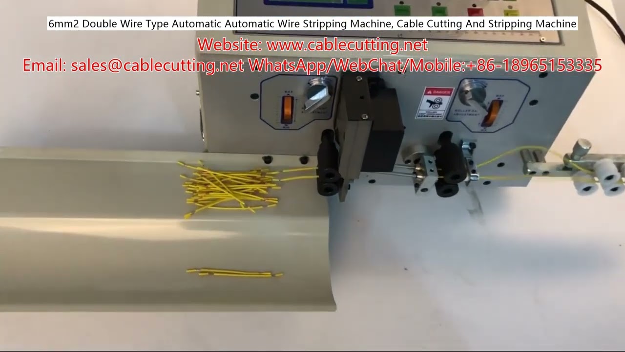 6mm² dvojitý drát – automatický stroj na řezání a odizolování kabelů