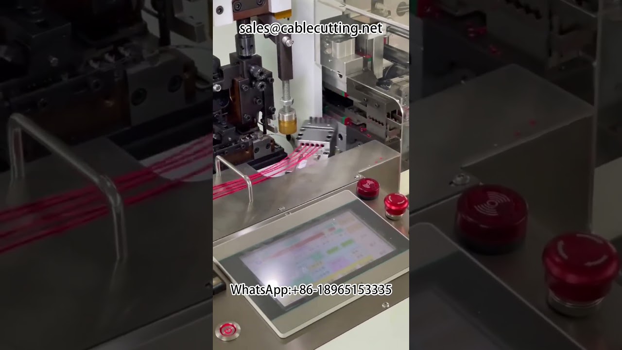 Pocínovací stroj na konce drátů | Stroj na odizolování a řezání kabelů #stroj #automatizace #továrna