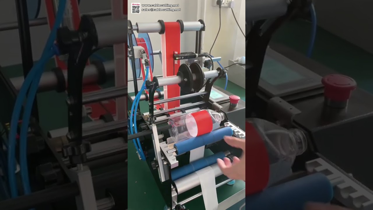 Polautomatický etiketovací stroj na kulaté lahve | Stolní aplikátor samolepek pro malou výrobu