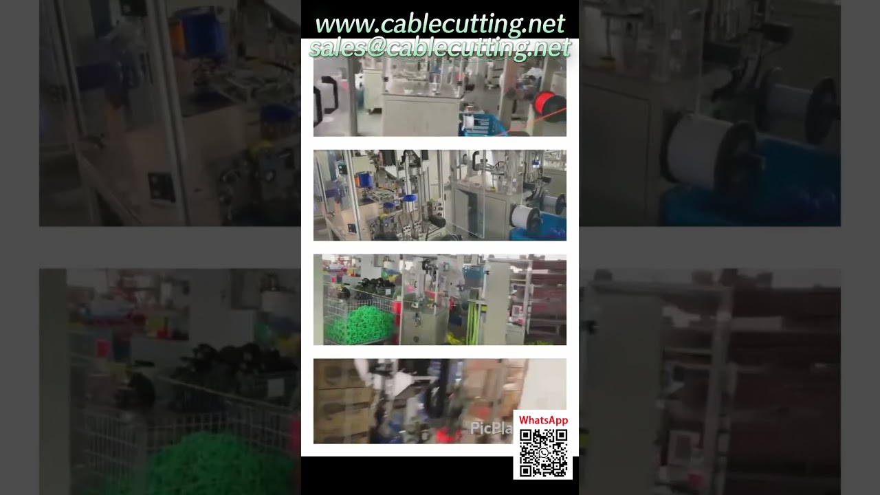 Automatický páskovací a vázací stroj pro linku na ořez visacích karet