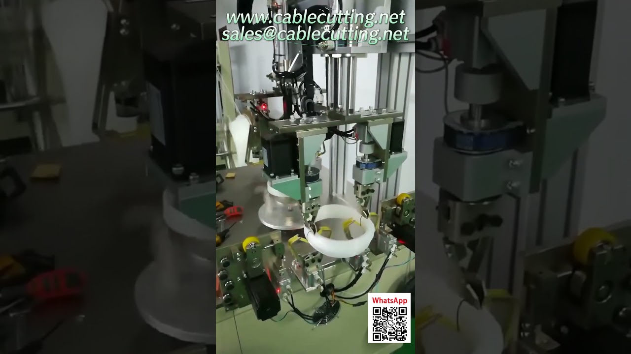 Automatický svazovací a vázací stroj na nylonové kabelové průvlačky