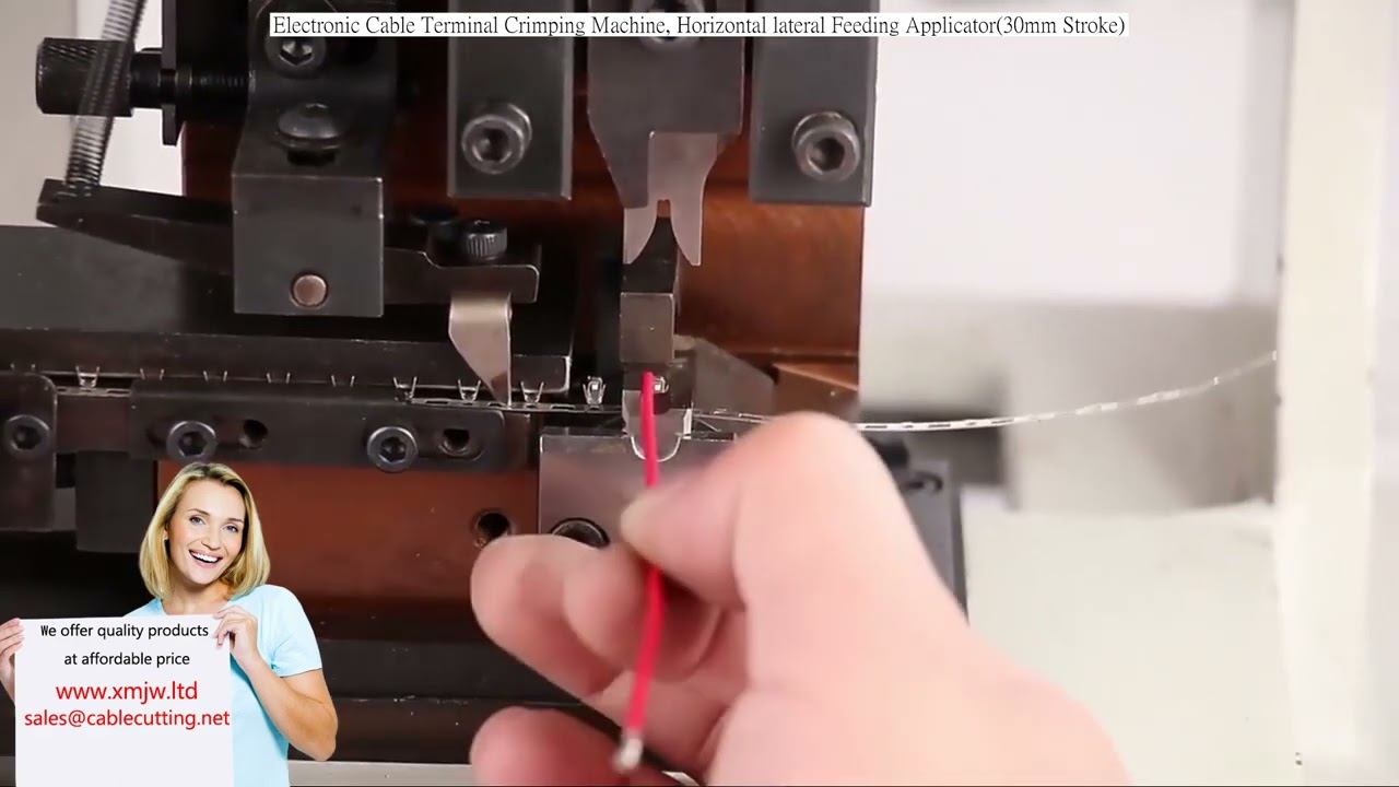 Krimpovací stroj pro kabelové svorky s horizontálním laterálním podáváním, zdvih 30 mm