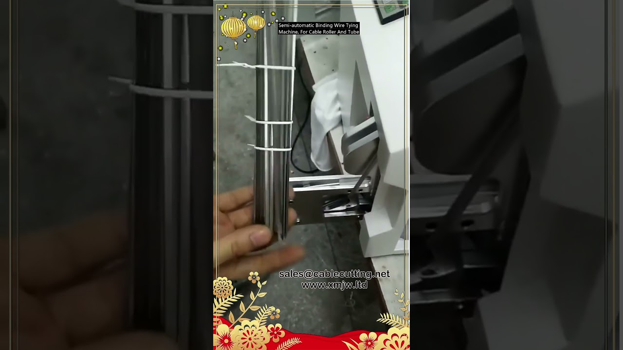 Poloautomatický vázací stroj na drát – ideální pro kabely, válečky a trubky