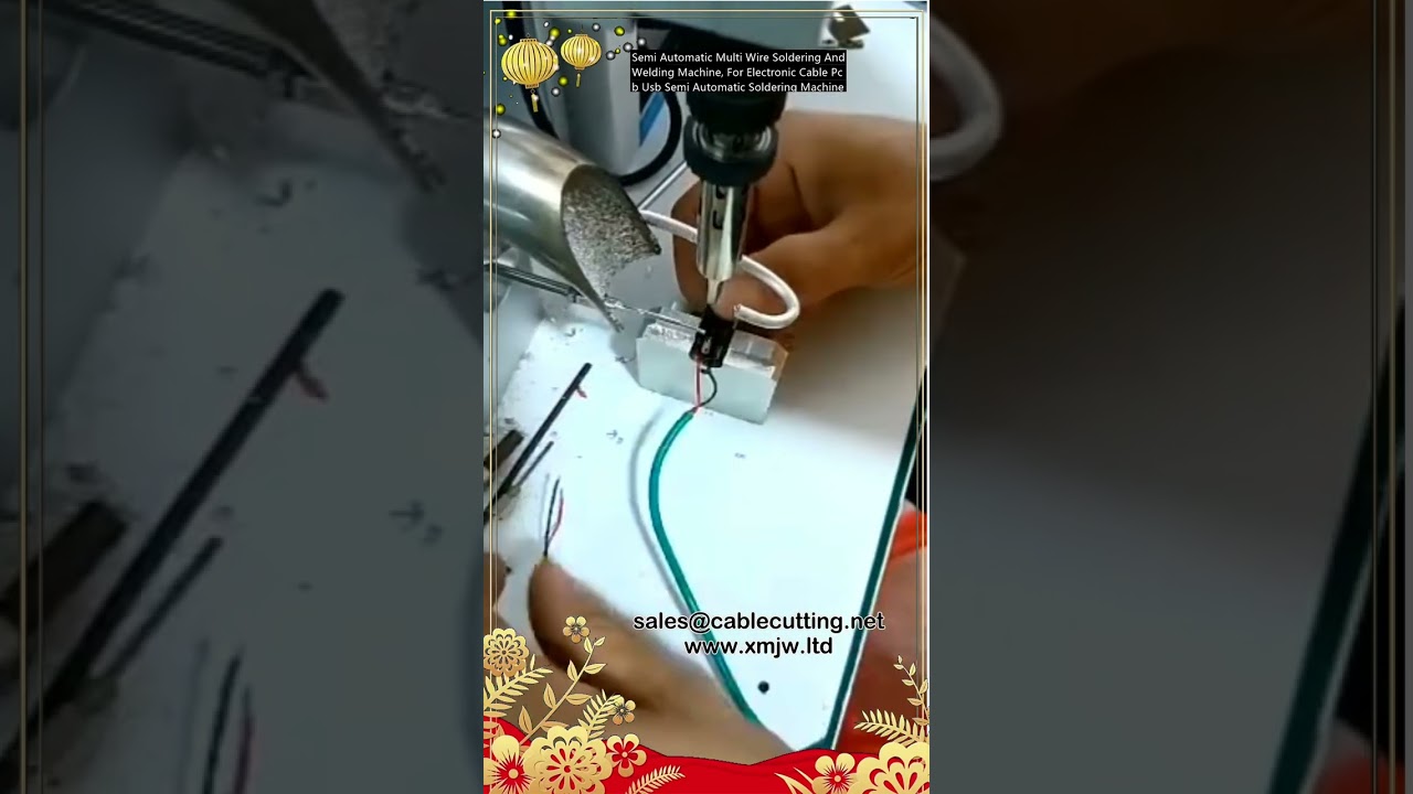 Poloautomatický pájecí a svařovací stroj pro více vodičů, pro elektronické kabely, PCB a USB