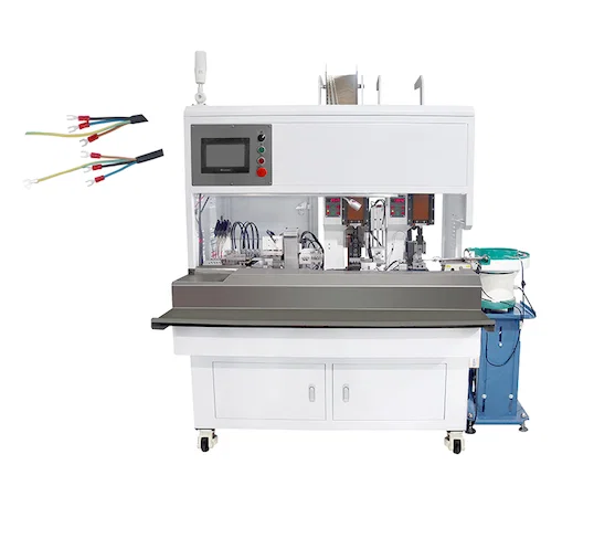 Plně automatické krimpování různých koncovek na kabely WPM-555 - Stroj na odizolování a krimpování